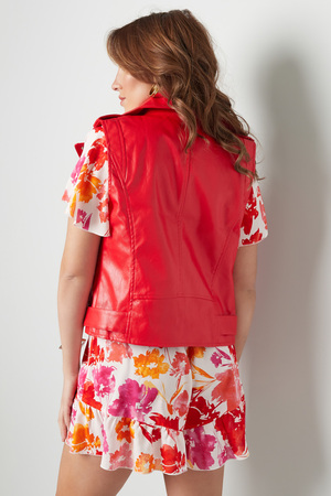 PU leather waistcoat - red M h5 Picture8
